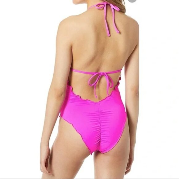 La Blanca Pink Plunge One-Piece Swimsuit – Size 12 (NWOT) - Picture 6 of 7